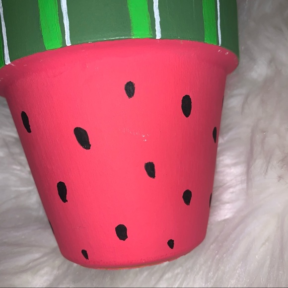 🎉HP!! 🍉NEW! Watermelon Hand Painted Flower Pot - Picture 9 of 15